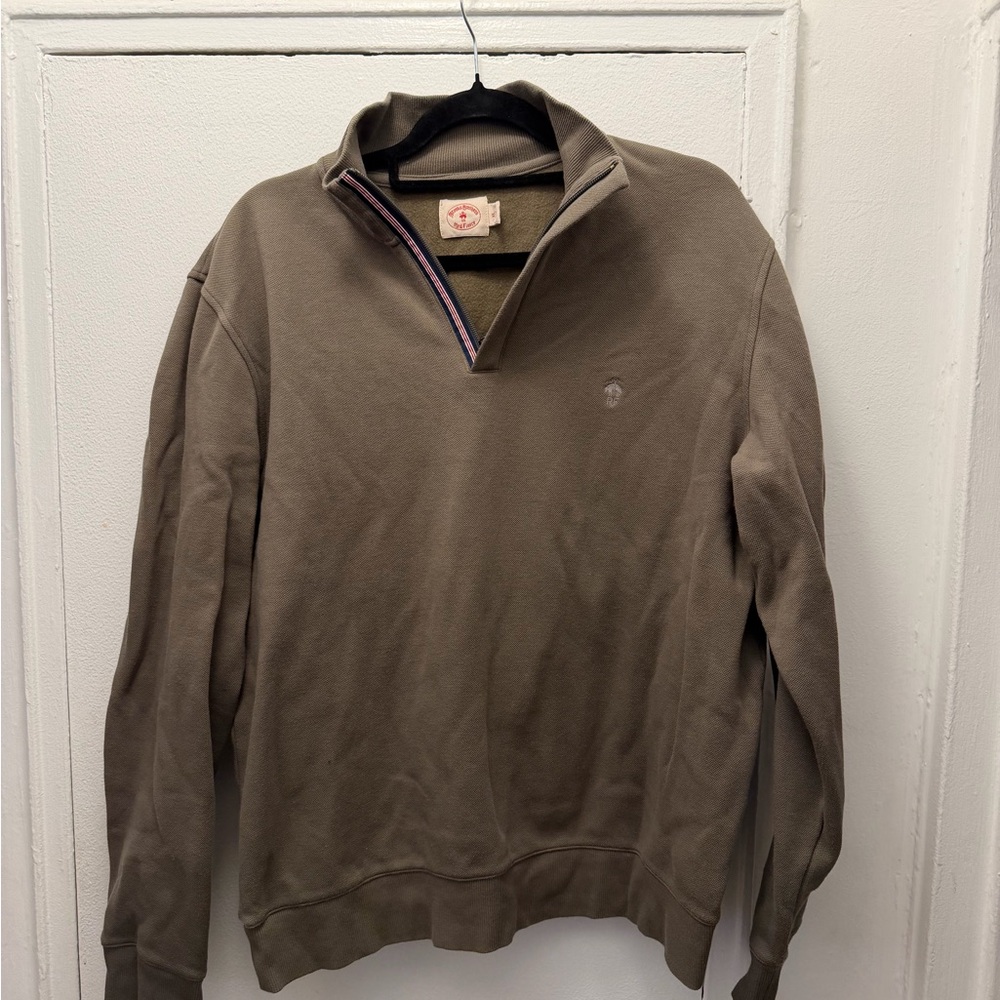 Brooks Brothers Men's Zip Up Sweater - olive
